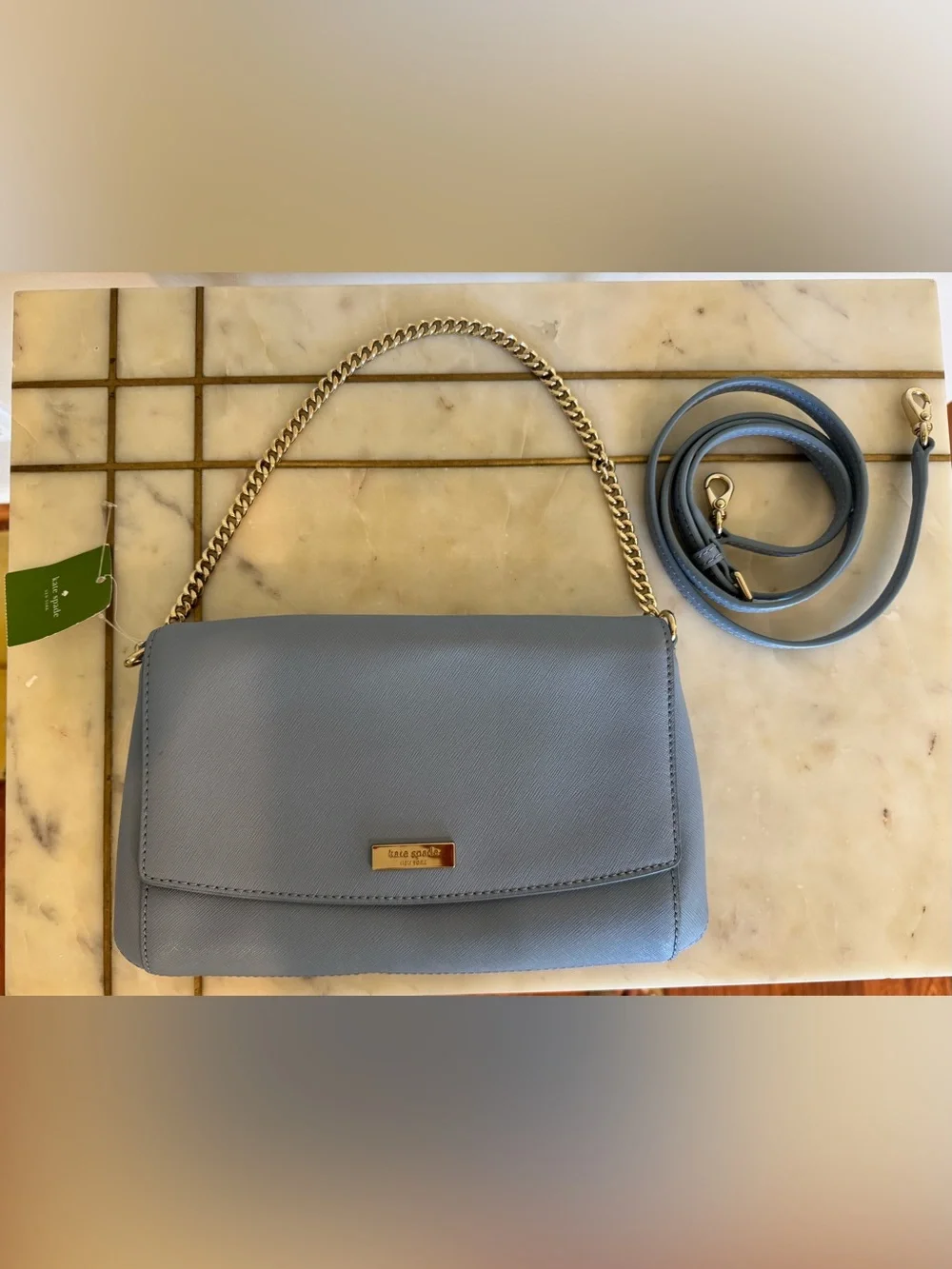 NWT kate spade Blue Leather Crossbody/Shoulder Bag with detachable leather strap